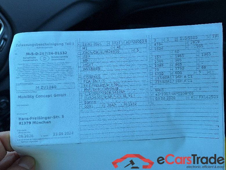 Jeep Compass (M7)(2020->) DE - SUV5 1.3 MultiAir EU6d, Longitude FWD (EURO 6d), 2020 - 2021 #4