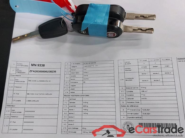 FIAT - FIA DOBLO CARGO B/F 1.6 Multijet 105PK SX SWB With Nav Pro & Climatic & Cruise Control & Rear Camera #4