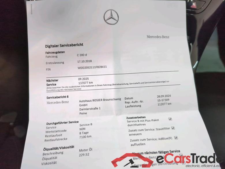 Mercedes C-Klasse T-Mod.-alt C -Klasse T-Modell C 200 d Automatik T (205.211) 110KW AT9 E6dT #6