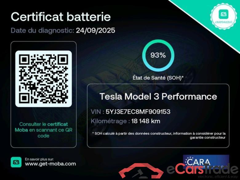 TESLA Model 3 / 2018 / 4P / Berline Performance with PUP AWD with Upgrade #2