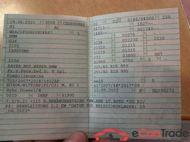 BMW 3 Touring (G21N)(07.2022->) DE - Kb5 320 d Mild-Hybrid EU6d, M Sport (EURO 6d), (Facelift) 2022 - 2024 #2