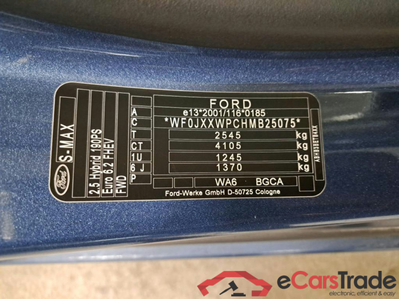 FORD - FOR S-MAX 2.5 HEV 190PK AT Vignale Pack With Ebony Windsor Leather & Signature & Third Row Two Individual Seats & Pano Roof * HYBRID * #6